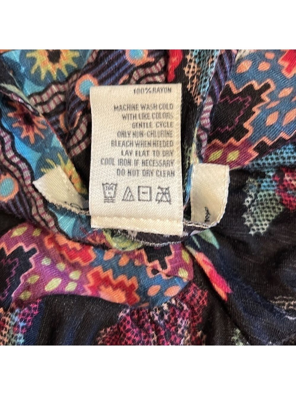 American Rag Boho Floral Peasant Tunic Top Black Long Sleeve Women’s S - Picture 6 of 6
